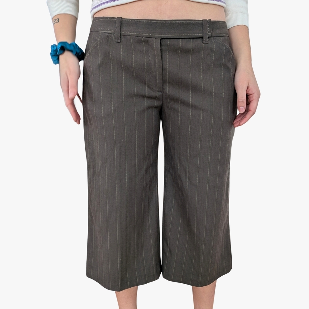 Women's Gray Pinstripe Culottes